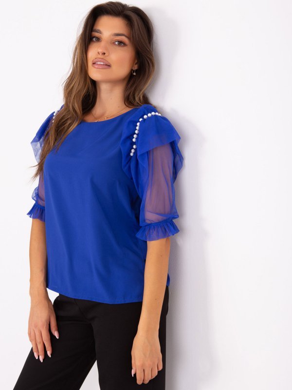 Bluzka-LK-BZ-506682.26P-kobaltowy rozmiar - 42