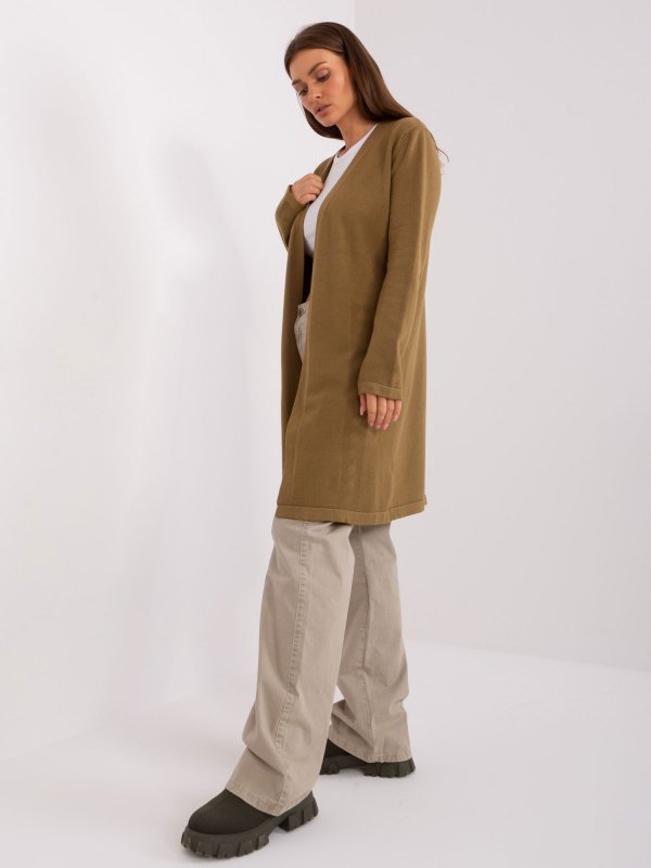 Kardigan-AT-SW-2333.31X-oliwkowy rozmiar - ONE SIZE