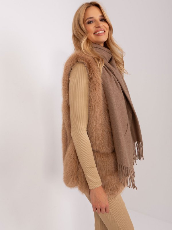 Szalik-AT-SZ-23185.62P-ciemny brązowy rozmiar - ONE SIZE