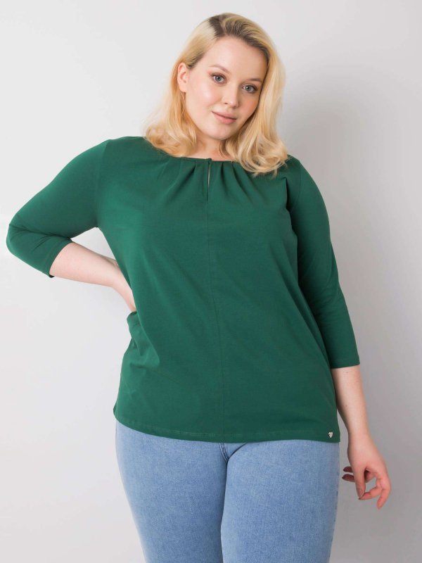 Bluzka-RV-BZ-6334.19P-ciemny zielony rozmiar - XL