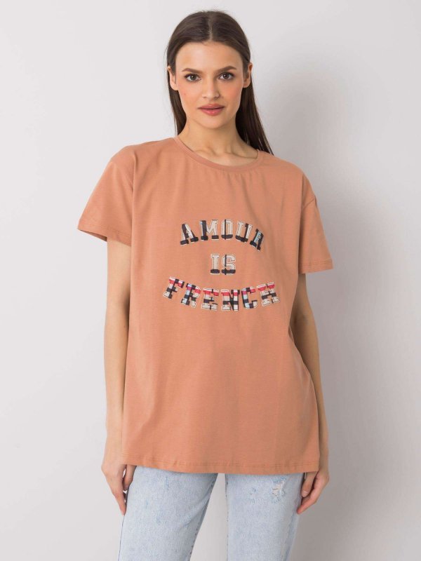 T-shirt-FA-TS-6892.88-camelowy rozmiar - ONE SIZE