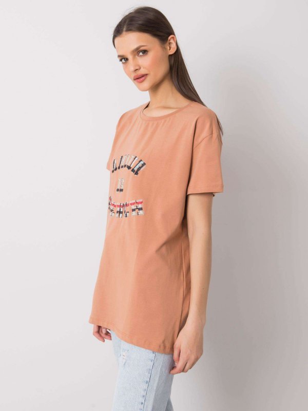 T-shirt-FA-TS-6892.88-camelowy rozmiar - ONE SIZE