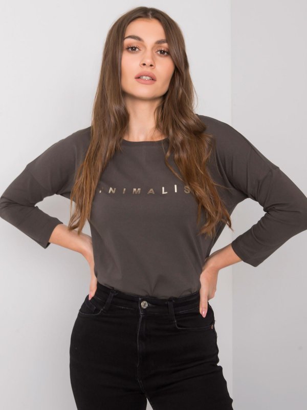 Bluzka-RV-BZ-0126.01P-ciemny khaki rozmiar - ONE SIZE