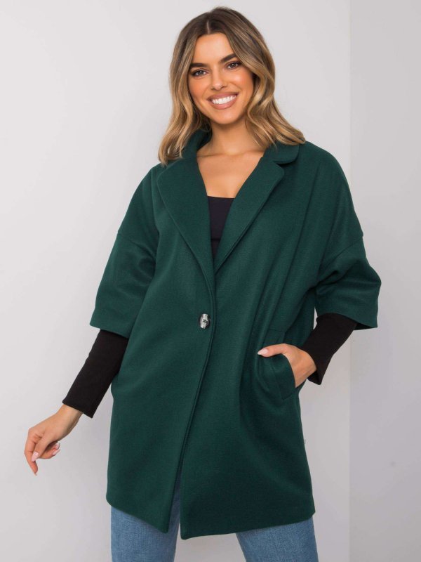 Płaszcz-CHA-PL-0409.30X-ciemny zielony rozmiar - S/M