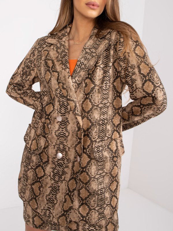 Marynarka-LK-MA-508721.85-ciemny bezowy rozmiar - 36