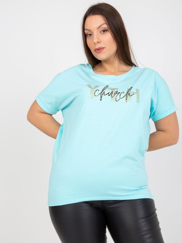 T-shirt-RV-TS-7919.01X-mietowy rozmiar - ONE SIZE