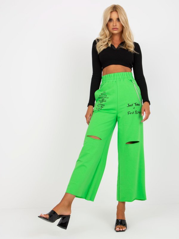 Spodnie dresowe-FA-DR-7855.52-jasny zielony rozmiar - ONE SIZE