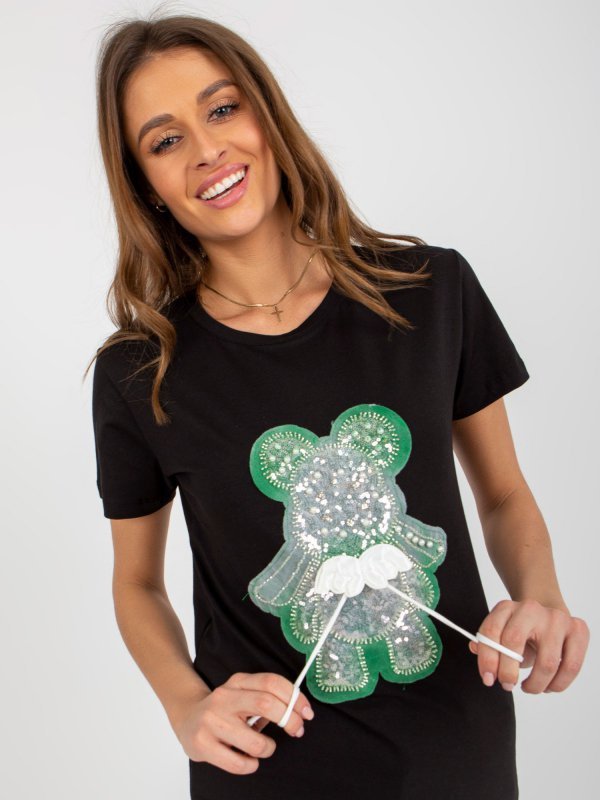 T-shirt-FA-TS-8500.19P-czarno-zielony rozmiar - ONE SIZE