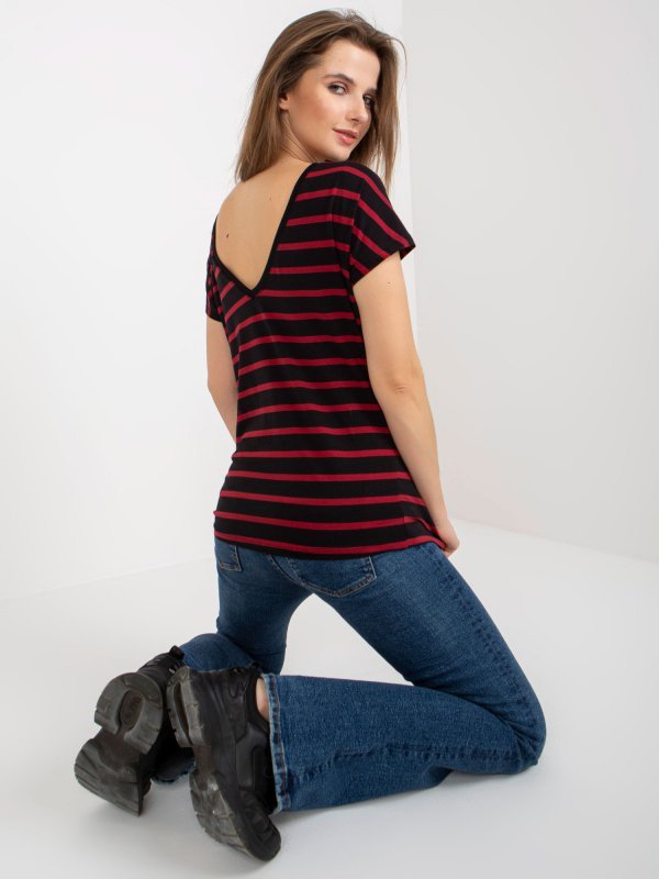 T-shirt-RV-TS-8568.75-czarno-czerwony rozmiar - S
