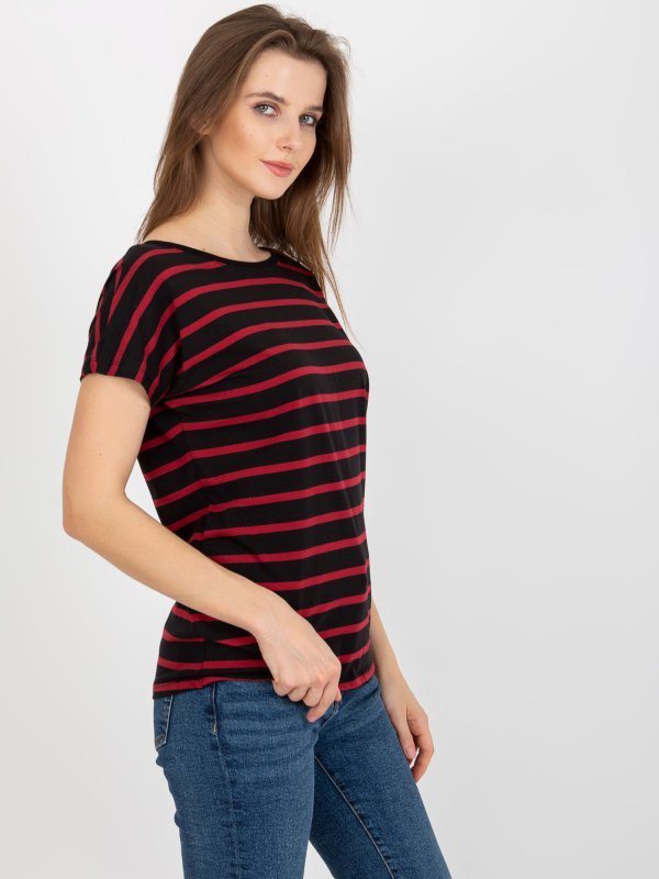 T-shirt-RV-TS-8568.75-czarno-czerwony rozmiar - M