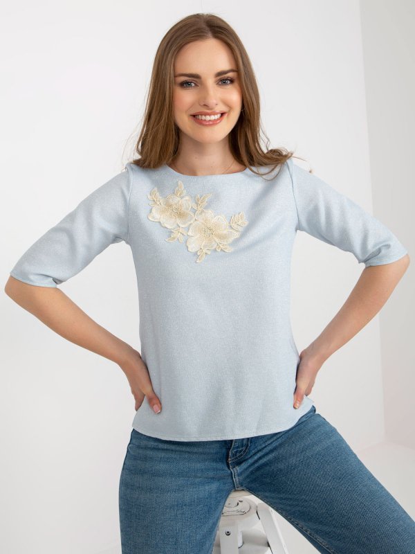 Bluzka-LK-BZ-506609.77-jasny niebieski rozmiar - 42