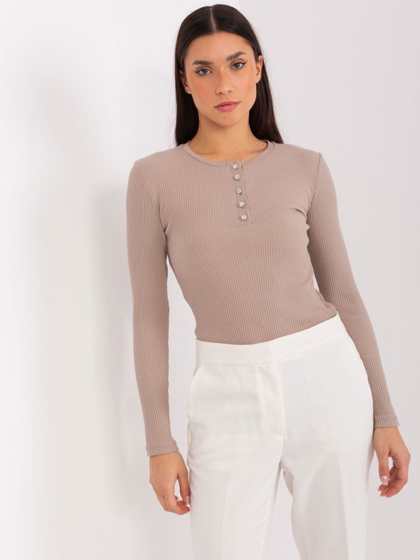 Bluzka-RV-BZ-9211.26X-ciemny bezowy rozmiar - L/XL