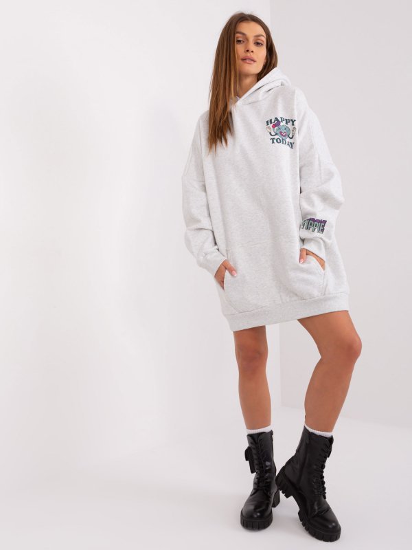 Bluza-D10606BA02406D2-jasny szary rozmiar - S/M