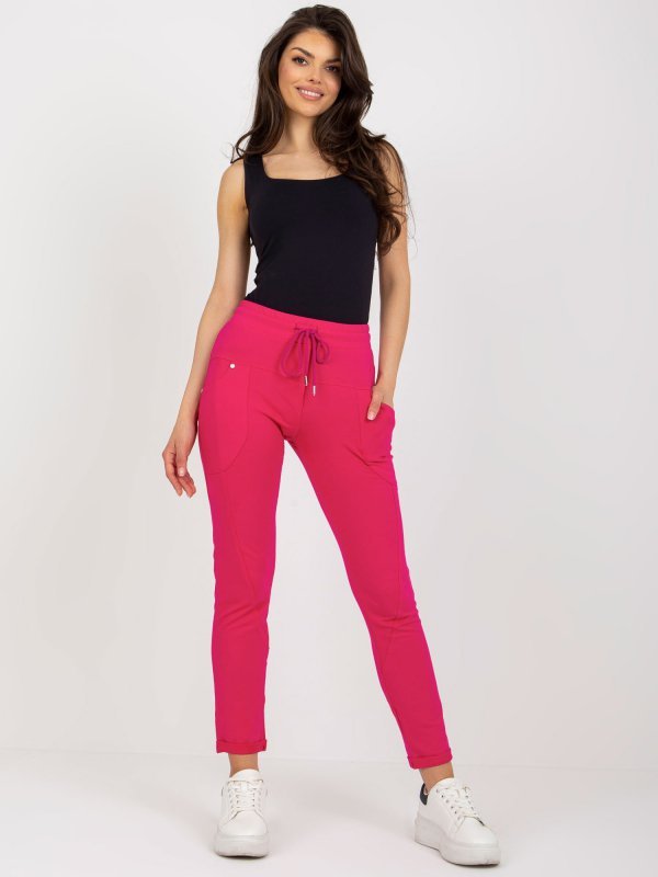 Spodnie dresowe-RV-DR-8696.20-fuksjowy rozmiar - L/XL