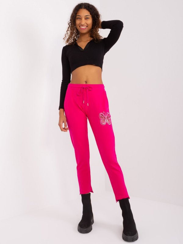 Spodnie dresowe-RV-DR-8835.10-fuksjowy rozmiar - S/M