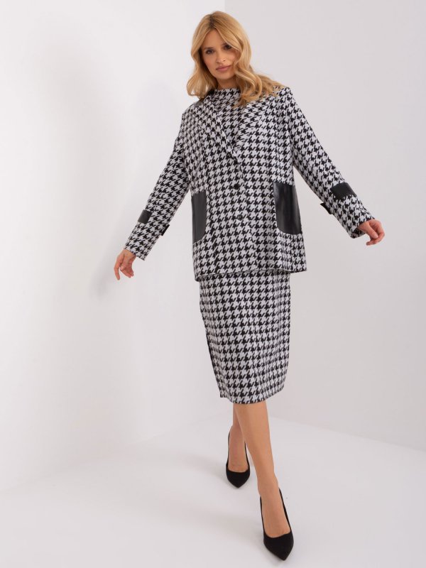 Marynarka-LK-MA-509511.99-biało-czarny rozmiar - L/XL