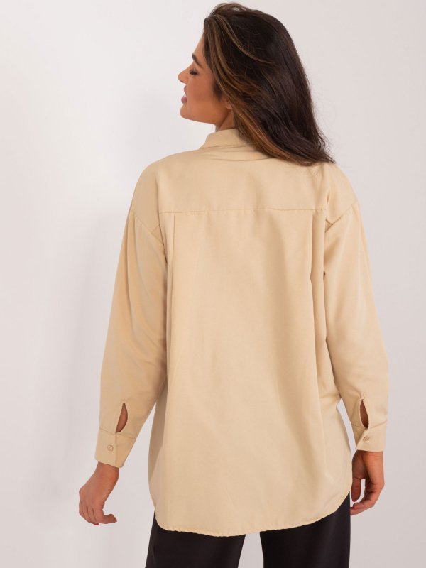 Koszula-BA-KS-0286.99-beżowy rozmiar - S