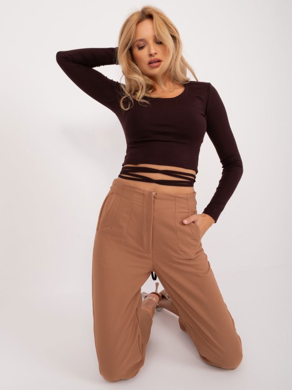 Bluzka-EM-BZ-782.95-ciemny brązowy rozmiar - ONE SIZE