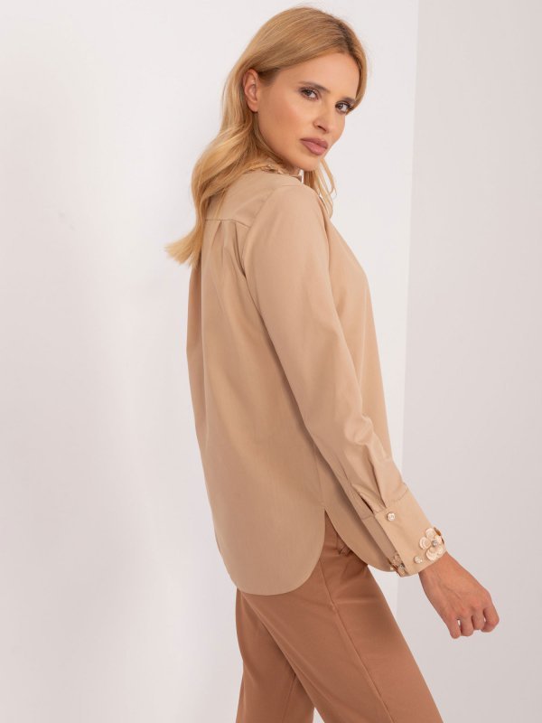 Koszula-LK-KS-509574.71-ciemny bezowy rozmiar - S/M