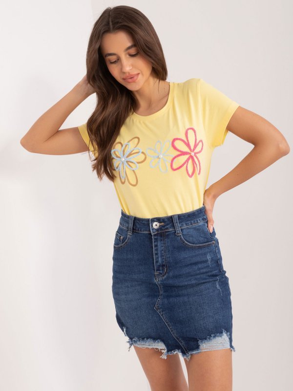 T-shirt-RV-TS-9648.98-żółty rozmiar - S/M