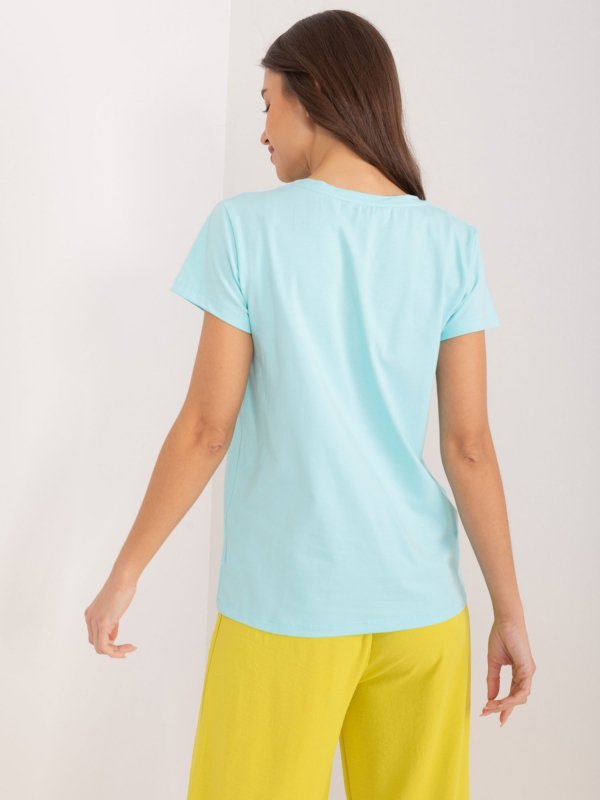 T-shirt-RV-TS-9648.98-mietowy rozmiar - L/XL