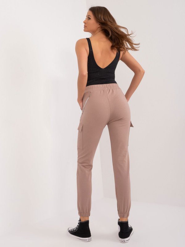 Spodnie dresowe-RV-DR-9604.27-ciemny bezowy rozmiar - L/XL