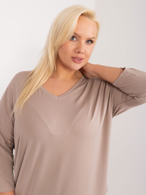 Bluzka-RV-BZ-5745.18-ciemny bezowy rozmiar - ONE SIZE