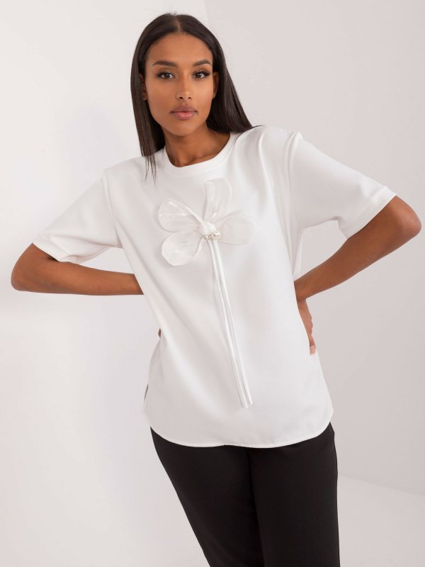 Bluzka-LK-BZ-509621.81-ecru rozmiar - S/M