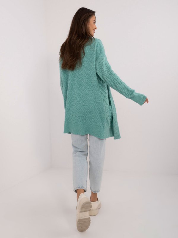 Kardigan-AT-SW-2366.61-mietowy rozmiar - ONE SIZE
