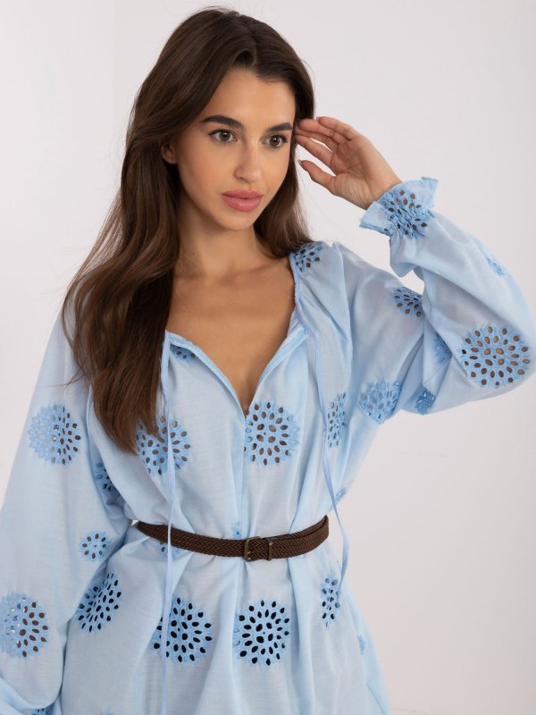 Bluzka-LK-BZ-509747.80-jasny niebieski rozmiar - S/M