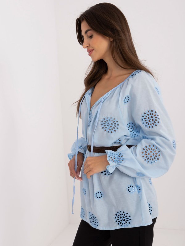Bluzka-LK-BZ-509747.80-jasny niebieski rozmiar - S/M