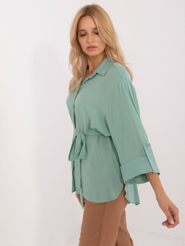Koszula-LK-KS-509698.79-pistacjowy rozmiar - L/XL