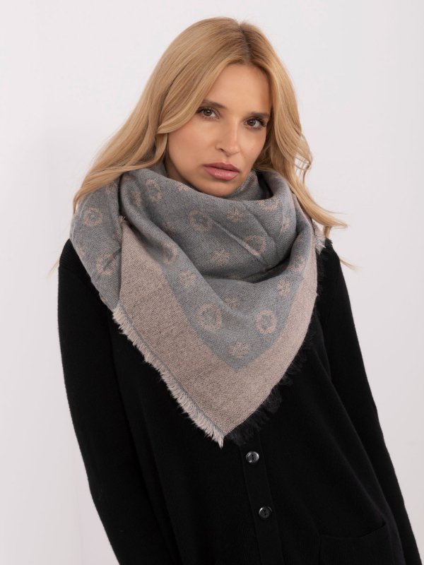 Szalik-AT-SZ-1701.61-szaro-różowy rozmiar - ONE SIZE