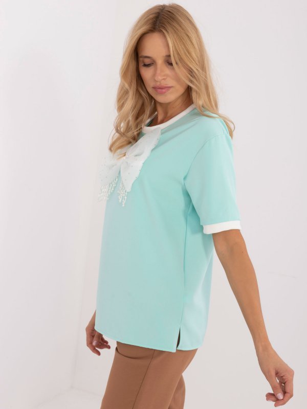 Bluzka-LK-BZ-509621-4.21-mietowy rozmiar - S/M