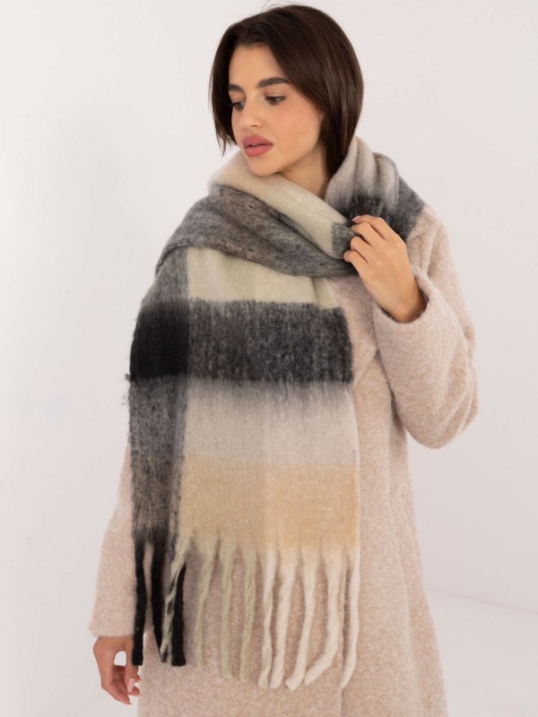 Szalik-AT-SZ-2312501.62-czarno-beżowy rozmiar - ONE SIZE