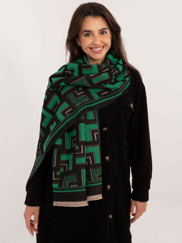 Szalik-AT-SZ-23158.32-czarno-zielony rozmiar - ONE SIZE