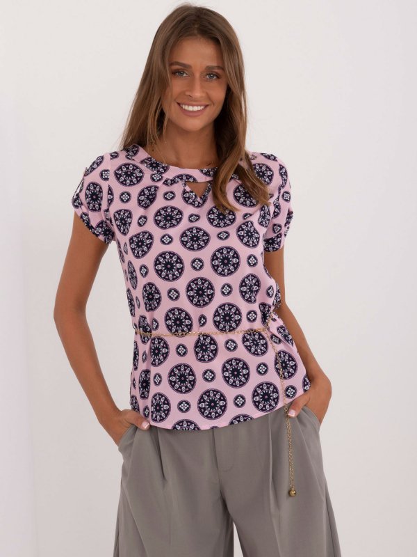 Bluzka-LK-BZ-505775.00-jasny różowy rozmiar - 46