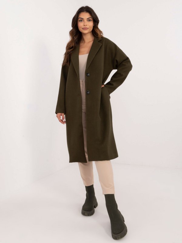 Płaszcz-TW-PL-BI-7298-2.14-khaki rozmiar - S