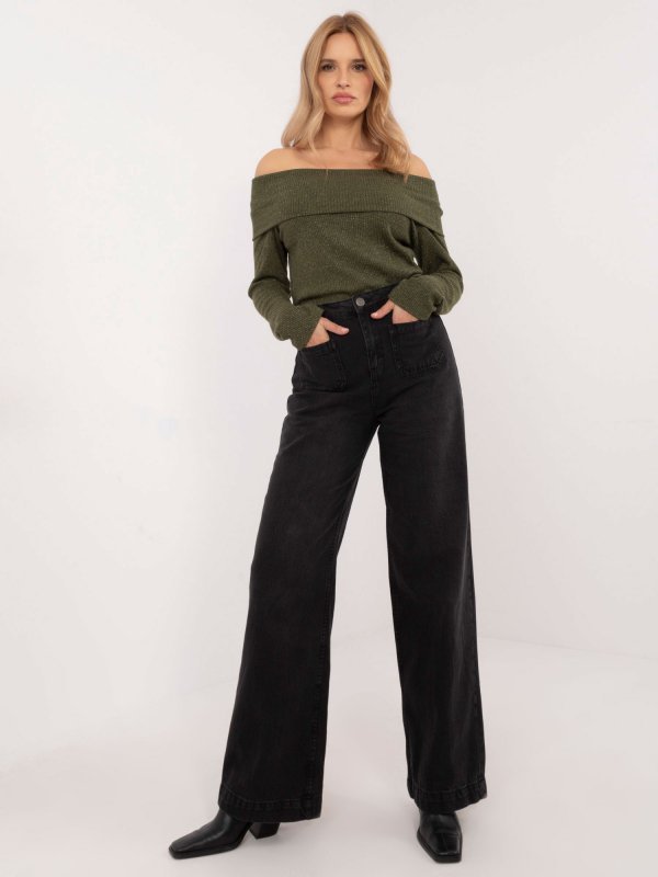 Spodnie jeans-D80016BD62456B150-czarny rozmiar - M