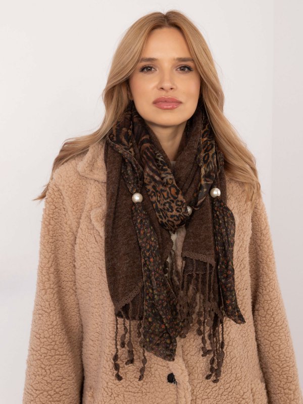 Szalik-AT-SZ-0247.83P-brązowy rozmiar - ONE SIZE