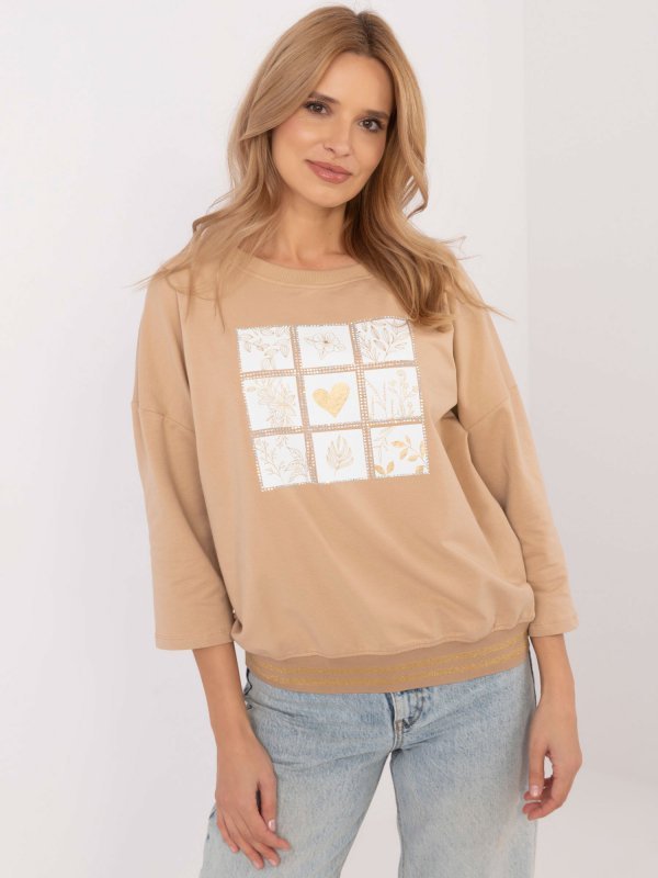 Bluzka-CLM-BZ-1268.67-camelowy rozmiar - S