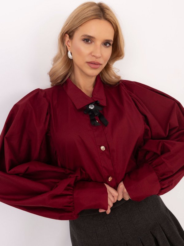 Koszula-MI-KS-C233.70-bordowy rozmiar - ONE SIZE