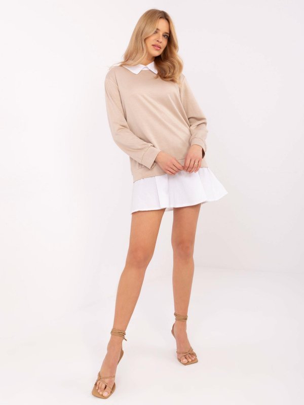 Bluzka-MI-BZ-A5997.49-beżowy rozmiar - ONE SIZE