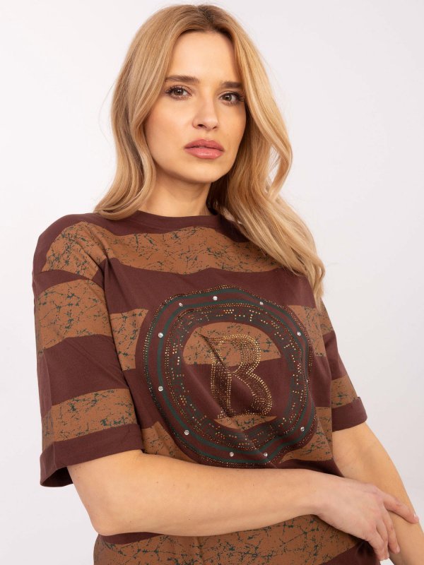 Bluzka-CLM-BZ-0004.50-brązowy rozmiar - XL