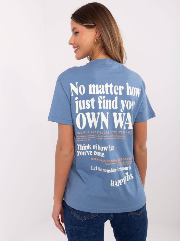 T-shirt-D12022AC02645G-ciemny niebieski rozmiar - XL