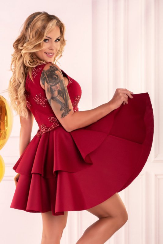 Sukienka Karieela Wine Red 90543 rozmiar - L
