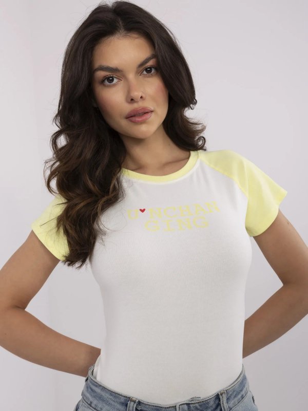 T-shirt-NM-TS-V7939.50-biało-żółty rozmiar - ONE SIZE