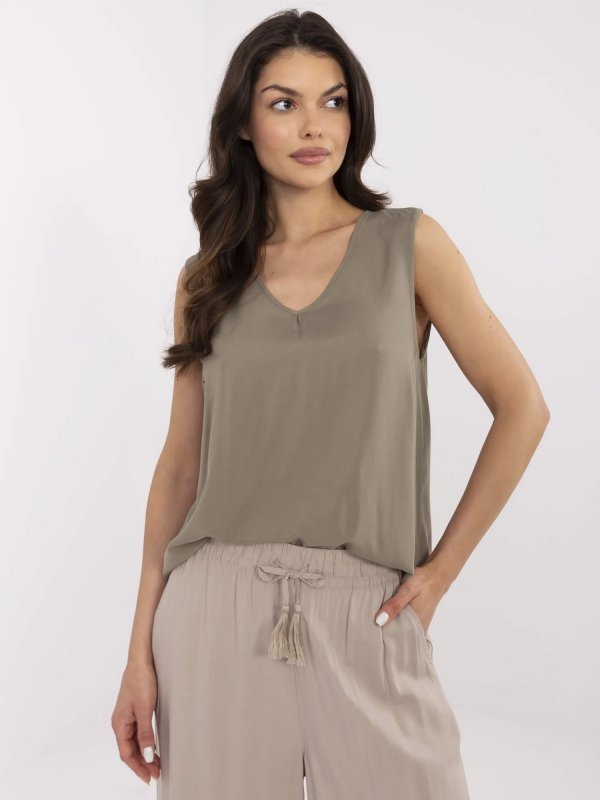 Bluzka-D73761M11218A-khaki rozmiar - M