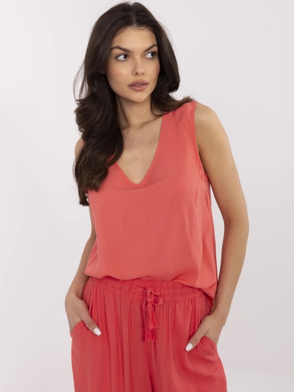 Bluzka-D73761M11218A-koralowy rozmiar - XL