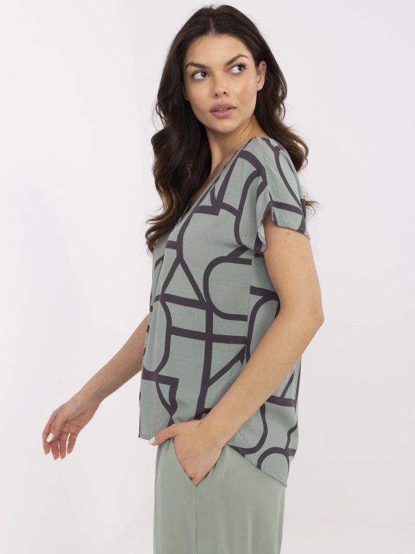Bluzka-D73771M11171D-khaki rozmiar - L